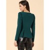 Allegra K Women's Square Neck Long Sleeve Knit Peplum Blouse - 3 of 4
