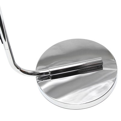 Sleek Chrome Arc Floor Lamp with Clear Glass Shade