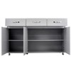 Sevobal Utility Storage Cabinets, Closed lockers with Drawers and Door, Freestanding Storage for Living Room Kitchen, Gray, 52.4"*15.74"*32.08" - 3 of 4