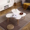 Vynxaria Nut Shape Coffee Table with Solid Wood Legs - Stylish & Versatile Design - 3 of 4