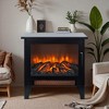 NAYSAYE Indoor Fireplace Freestanding Stove with Panoramic Flame View for Living Room, Black, 14.2"*8"*18" - 2 of 4
