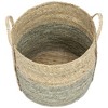 Northlight Set of 3 Round Tall Woven Seagrass Storage Baskets with Handles 16.25" - 3 of 4