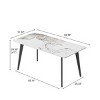 62" Modern Rectangular Dining Table for 6,Sintered Stone Top with Black Metal Legs,Small Space Kitchen or Dining Room Table-Maison Boucle - 4 of 4