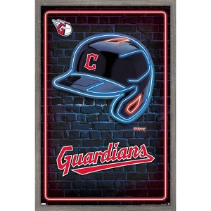 Trends International MLB Cleveland Guardians - Neon Helmet 23 Framed Wall Poster Prints - 1 of 4