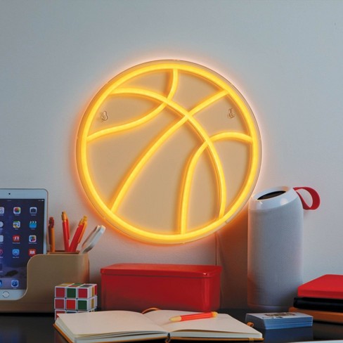 Large deals Bright Orange See-Through Basketball LED Light Wall Decoration