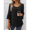 Women's 3/4 Sleeve Tops Sparkly Dressy Casual Double Layers Mesh Shirt Business Work Blouses Office Tunic Tops - 3 of 4