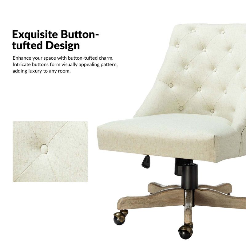 Estelle Velvet Task Chair Upholster Office Chair Swivel Home Desk Chair | Karat Home, 6 of 12