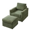 Green Classic corduroy recliner, comfortable sofa recliner, upholstered lounge chair with footstool for living room - 4 of 4