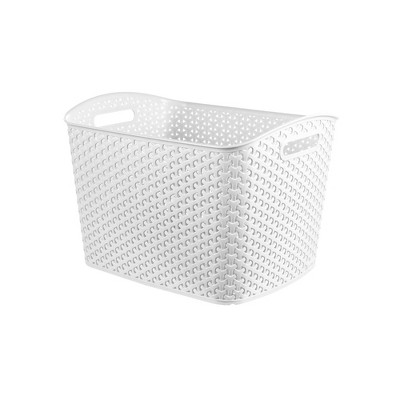 Large Plastic Storage Basket 15 x 10 x 6 Inch