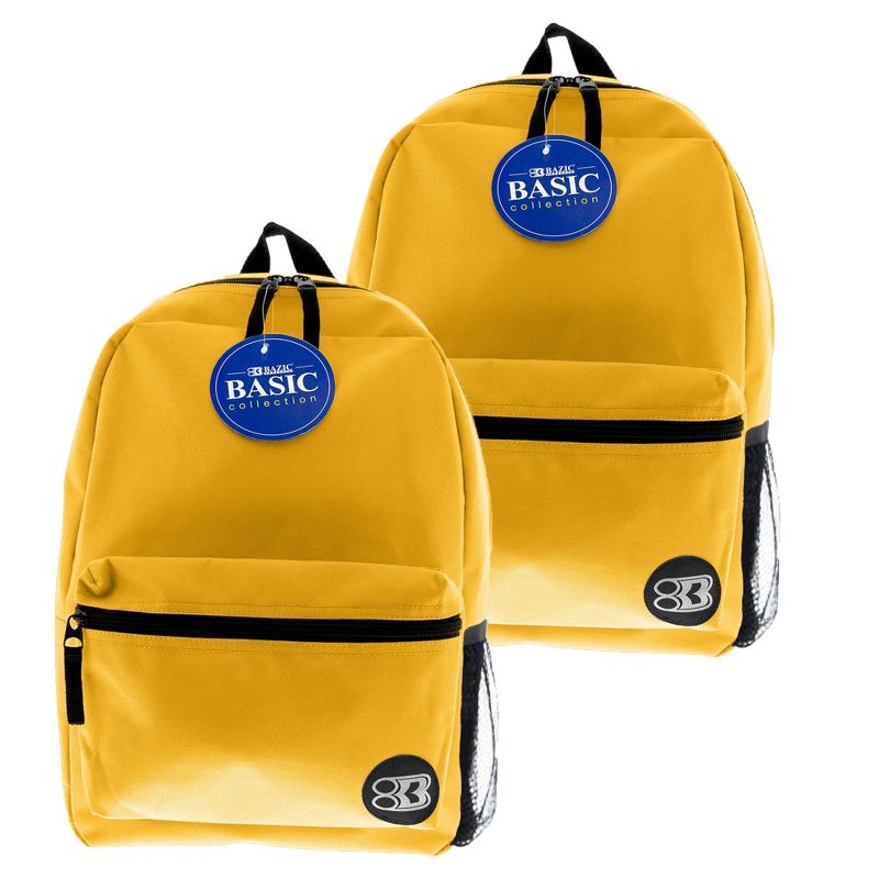 BAZIC Products® 16" Basic Backpack, Mustard, Pack of 2, 1 of 2