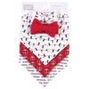 Hudson Baby Infant Girl Cotton Bib and Headband Set 5pk, Christmas Lights, One Size - 2 of 2
