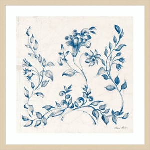 Amanti Art Swedish Tile IV Blue by Cheri Blum Wood Framed Wall Art Print - 1 of 4