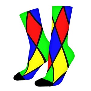 Abstract Colorful Print Women Printed Crew Socks Funny Funky Socks Soft Polyester Novelty Gifts for Artists Men - 1 of 1