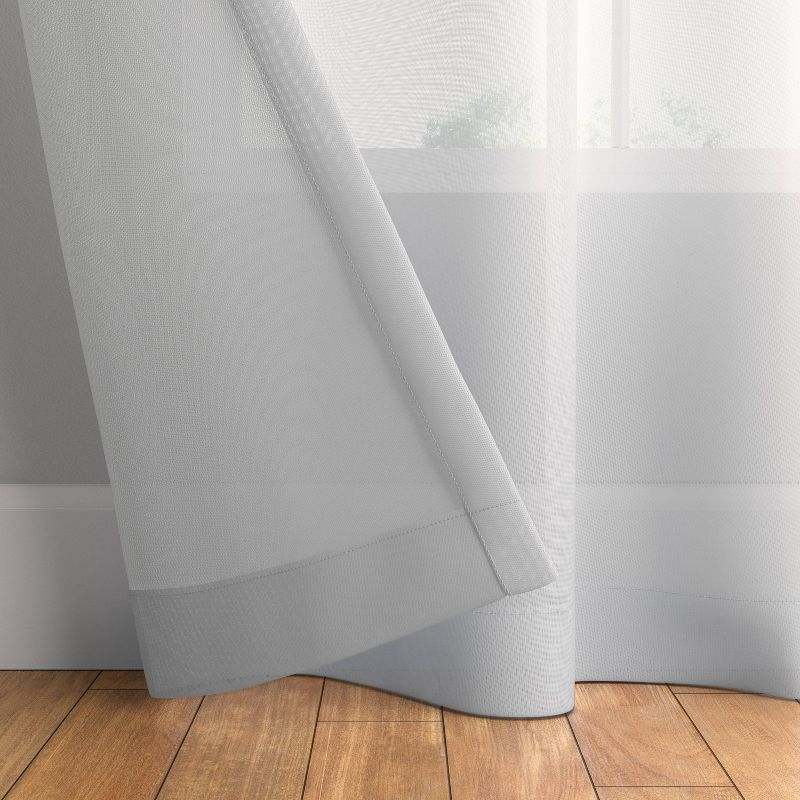 1pc Sheer Crinkle Window Curtain Panel White - Room Essentials™, 4 of 5
