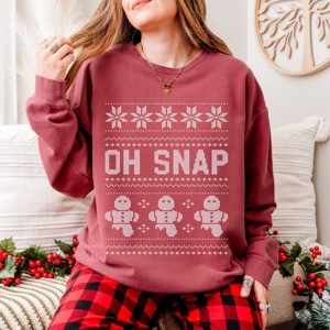 Simply Sage Market Ugly Sweater Oh Snap Lightweight Garment Dyed Sweatshirt - 1 of 4