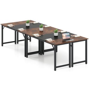 Tangkula 4 PCS 63" Computer Desk Modern Industrial Office Desk w/ Metal Frame & Large Executive Desk - 1 of 4