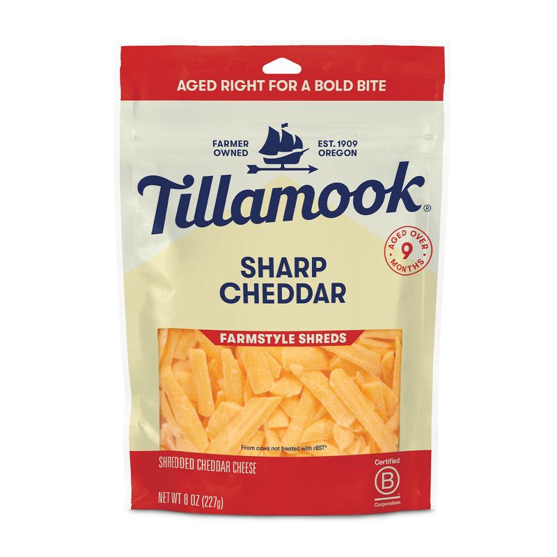 Tillamook Farmstyle Sharp Cheddar Shredded Cheese - 8oz, 1 of 7
