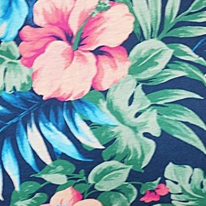 navy hibiscus floral
