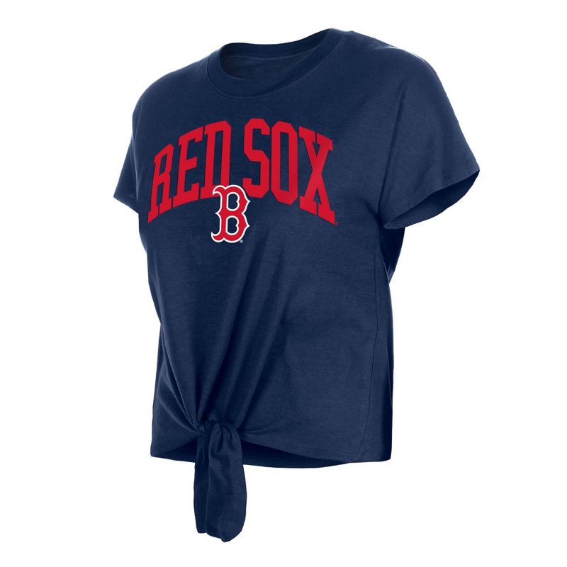 MLB Boston Red Sox Women&#39;s Front Knot T-Shirt, 3 of 7