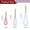Unique Bargains Stainless Steel Silicone Non-Stick Coated Heat-Resistant Whisk 3 Pcs - 2 of 4
