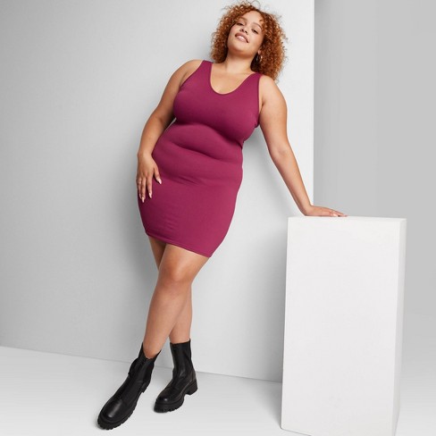 Burgundy short dress hot sale plus size