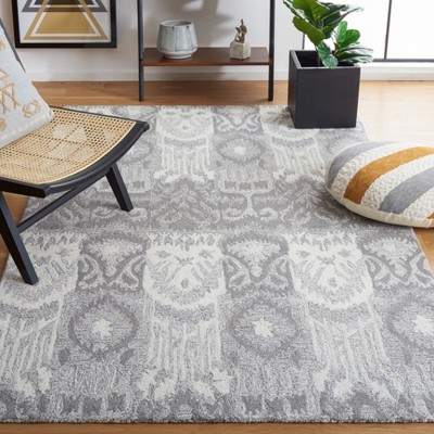 Ivory and Gray Hand-Tufted Wool 4' x 6' Area Rug