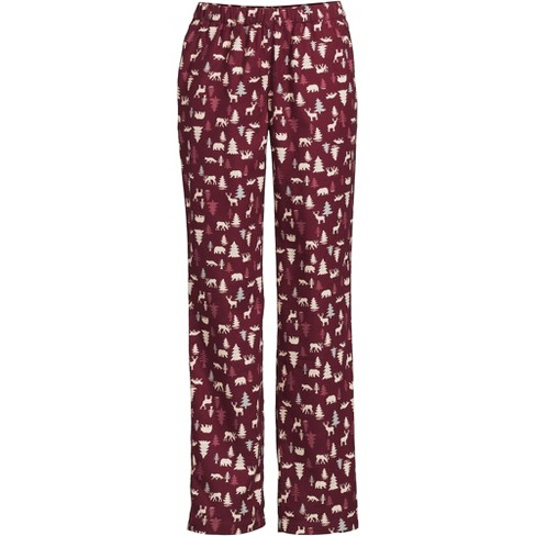Lands' End Women's Print Flannel Pajama Pants - Small - Rich Burgundy  Woodland Scene : Target