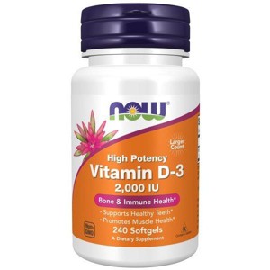 Vitamin D-3 2000 IU by Now Foods  -  240 Softgel - 1 of 3