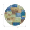 Blue Green And Beige Geometric Washable Indoor Outdoor Area Rug - 3 of 4
