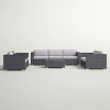Outdoor Wicker Patio Conversation Set with Cushions, Modular Sectional Sofa and Coffee Table for Deck, Porch, or Backyard-The Pop Home - 2 of 4