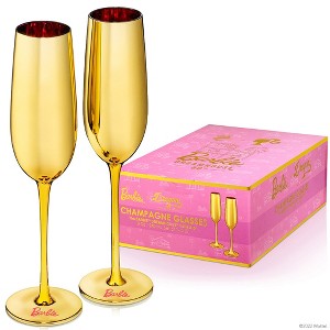 Barbie x Dragon Glassware 8 oz Champagne Flutes Set of 2 - 1 of 4