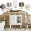 Mshliw 30'' Retro Style Bathroom Vanity with Ceramic Sink Combo, Freestanding Solid Wood Frame Cabinet with 2 Drawers and Storage - 2 of 4
