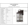 Urban Ambiance Luxury Transitional Outdoor Wall Sconce 14.25''H x 6''W,  Olde Bronze Finish,  Anaheim Collection, UHP1291 - 4 of 4