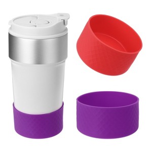 Unique Bargains Silicone Anti-Slip Protective Reusable Water Bottle Boot 2 Pcs - 1 of 4