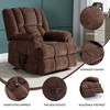 Chenille Dual Motor Power Lift Recliner Chair, 350 LBS Capacity, Infinite Position, Massage & Lumbar Heating, Electric Recliner with Remote Control - 4 of 4