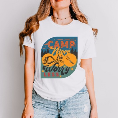 Simply Sage Market Camp More Worry Less Badge Short Sleeve Tee