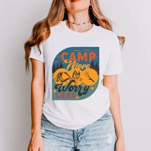 Simply Sage Market Camp More Worry Less Badge Short Sleeve Tee - 1 of 4