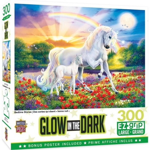 MasterPieces Inc Bedtime Stories Unicorns 300 Piece Large EZ Grip Glow In  The Dark Jigsaw Puzzle