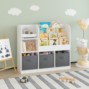 Lycvki Multifunctional Kids Bookshelf with 3 Collapsible Fabric Drawers - 1 of 4