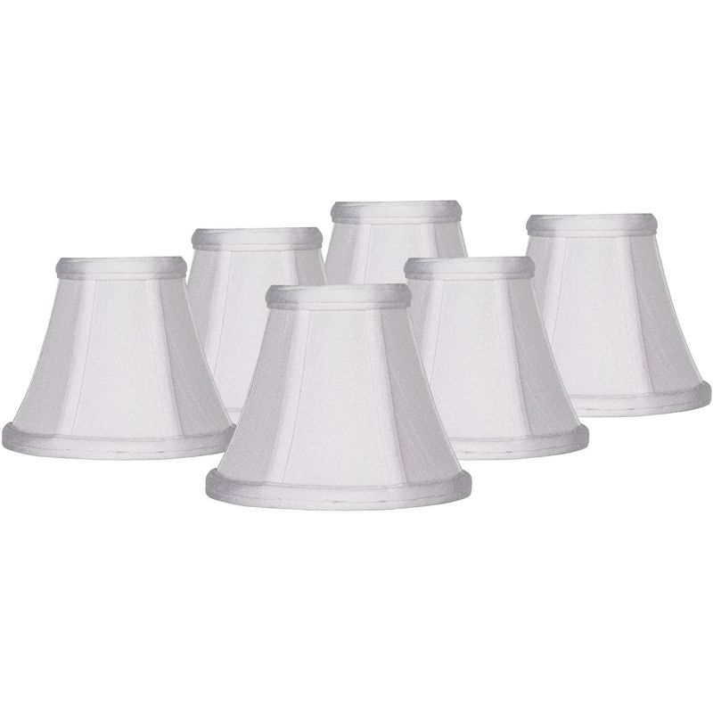 Imperial Shade Set of 6 Empire Chandelier Lamp Shades White Small 3" Top x 6" Bottom x 5" High Candelabra Clip-On Fitting, 1 of 8