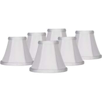 Imperial Shade Set of 6 Empire Chandelier Lamp Shades White Small 3" Top x 6" Bottom x 5" High Candelabra Clip-On Fitting