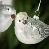 2.75"H and 3"H Sullivans Glass Bird Ornament - Set of 2  White Christmas Ornaments - 2 of 2