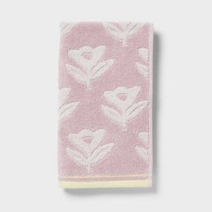 Floral Kids' Hand Towel Purple - Pillowfort™ - 1 of 4
