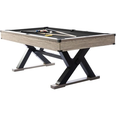 7ft Pool Table for Home,Heavy Duty Billiard Tables with Sturdy K-Shape Metal Legs,Complete Set with Cue Sticks,Pool Balls, Triangle,Chalk,Brush