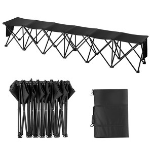 VEVOR Portable Folding Bench, 6 Seats Foldable Sideline Bench, Outdoor Camping Bench Chairs with Carry Bag, Team Sport Sideline Bench for Football - 1 of 4