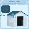 PawHut Plastic Dog House, Water-Resistant Indoor Outdoor Puppy Shelter with Door, Easy Assembly, for Small & Medium Dogs, Blue - Nertpow - 4 of 4