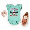 The Juniper Shop Little Miss Firecracker Checkered Flutter Sleeve Bodysuit - 3 of 4