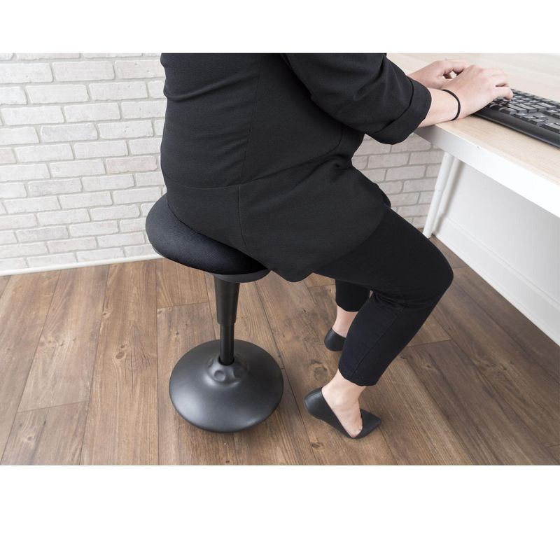 Stand Up Desk Store Swivel Stool Active Sitting Chair with Adjustable Height for Standing Desks (Black, 13" Diameter), 4 of 5