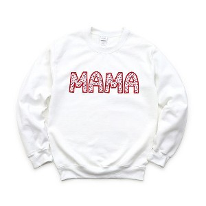 Simply Sage Market Women's Graphic Sweatshirt Mama Leopard Hearts - 1 of 4