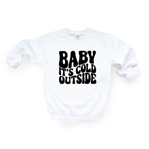 Simply Sage Market Women's Graphic Sweatshirt Baby It's Cold Outside Wavy - 1 of 2